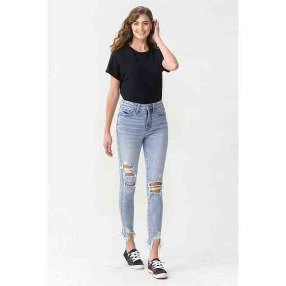 Lovervet Full Size Lauren Distressed High Rise Skinny Jeans - Picture 5 of 5